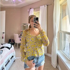 Yellow Floral Blouse